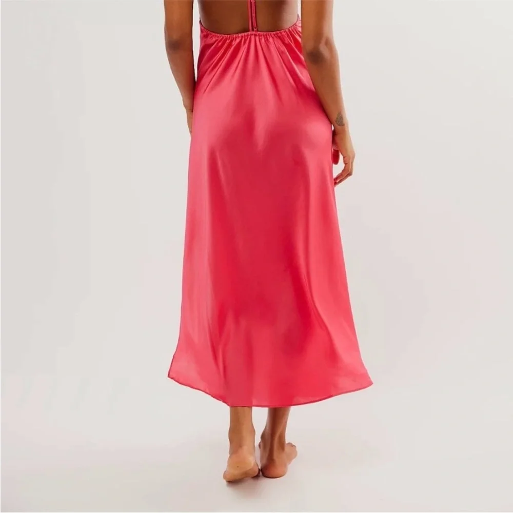 NEW Free People Happy Hour Midi Slip Strawberry Spritz